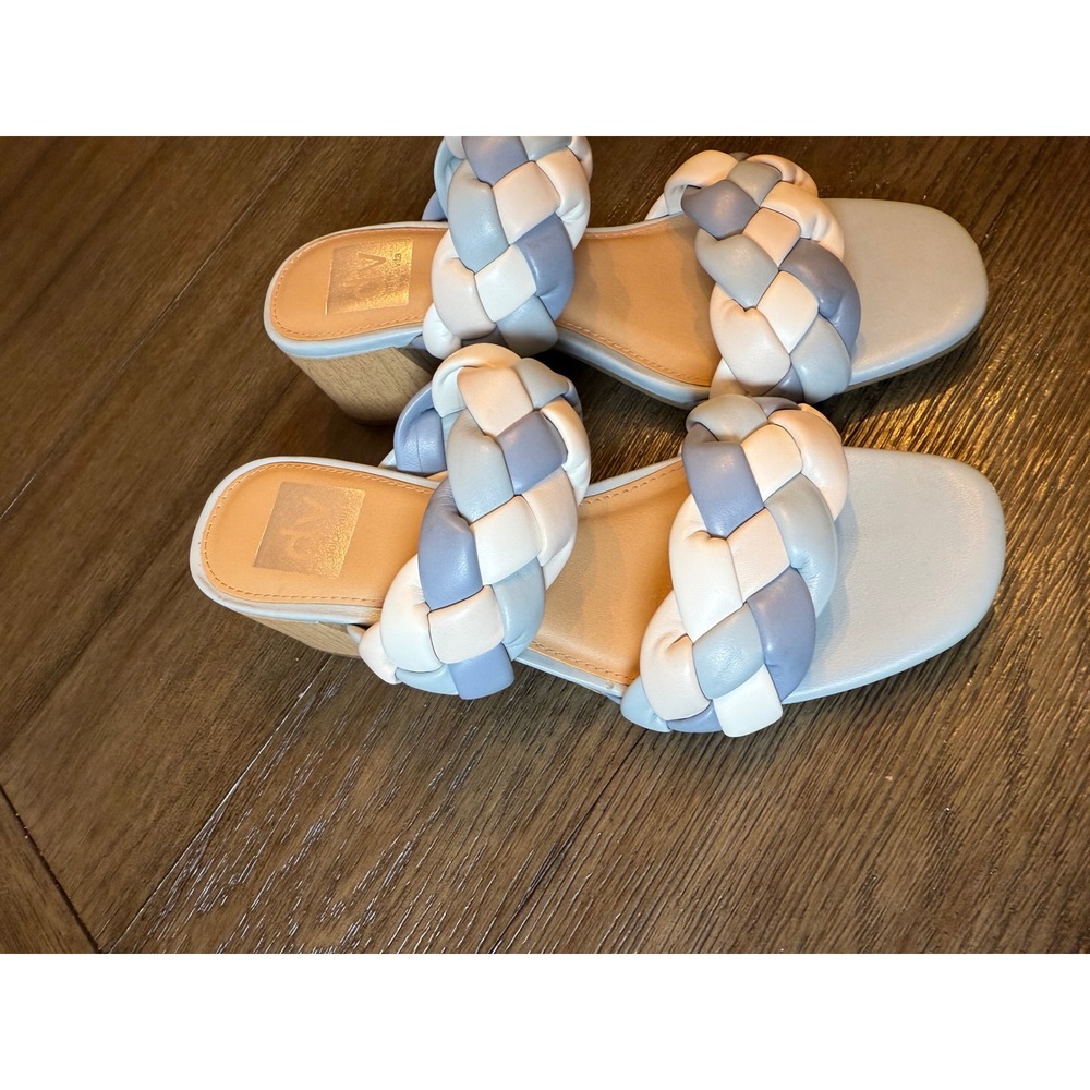 DV Dolce Vita Sully Sandals Womens 6.5 Blue Multi Braided Block Heel Slides - Picture 2 of 8